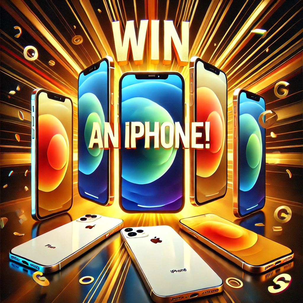 DALL·E 2025-01-02 19.16.41 – A visually appealing graphic for an iPhone giveaway. The image should include multiple iPhones (latest models) arranged in an eye-catching way, with b DALL·E 2025-01-02 19.16.41 - A visually appealing graphic for an iPhone giveaway. The image should include multiple iPhones (latest models) arranged in an eye-catching way, with b
